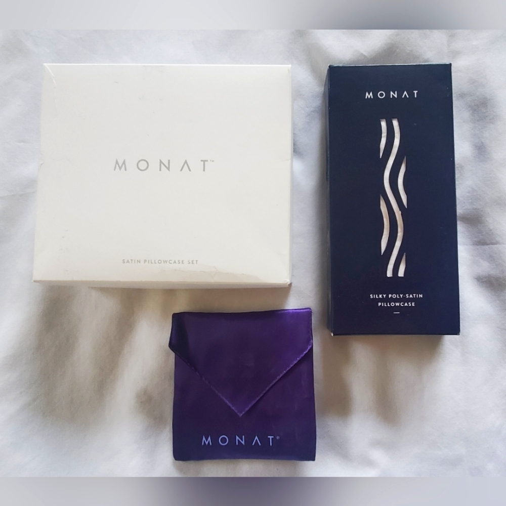 Monat Satin Pillow Cases and Eye Mask LOT